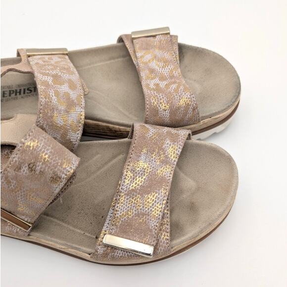 Mephisto Dominica Platform Sandal Women's Light Taupe Boa Size US7.5 EU38 - Picture 10 of 13